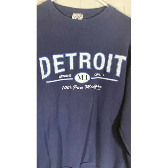 Vintage Detroit Michigan tourist crewneck sweatshirt‎ mens size medium unisex - Picture 2 of 10
